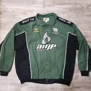 DALE JR NASCAR RACING JACKET GREEN AND BLACK SIZE AMP ENERGY SIZE XL